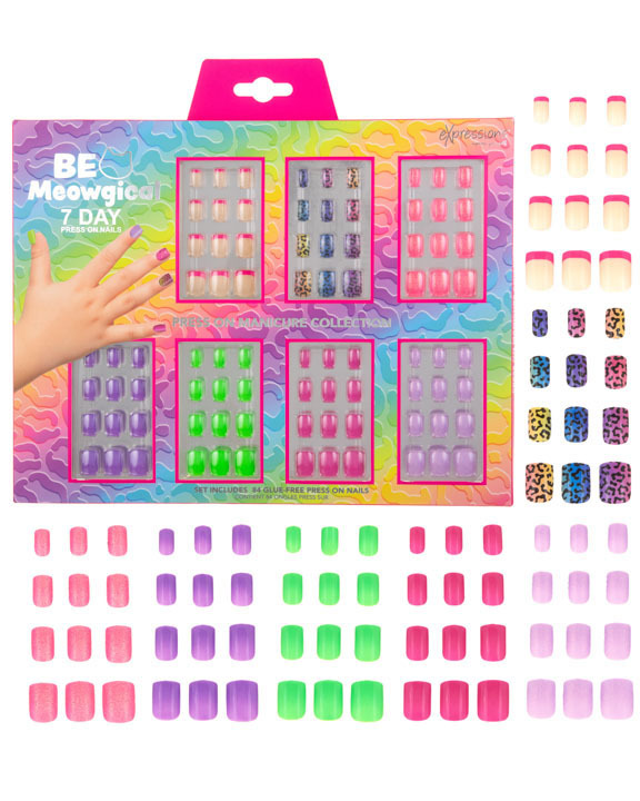 Press-On Nails Manicure Collection - 84 Pieces, Be Meowgical case of 24