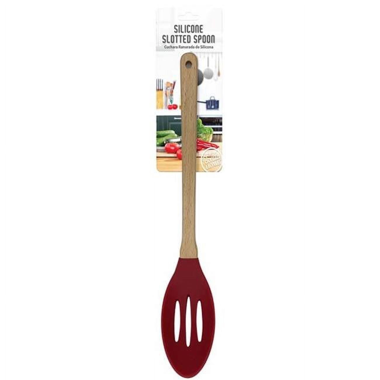 Picture of DDI 2363028 Silicone Wood Handle Slotted Spoons&#44; Red - Case of 48