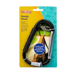 Nuby Large Handy Hook Stroller Clips, Black - Case of 48
