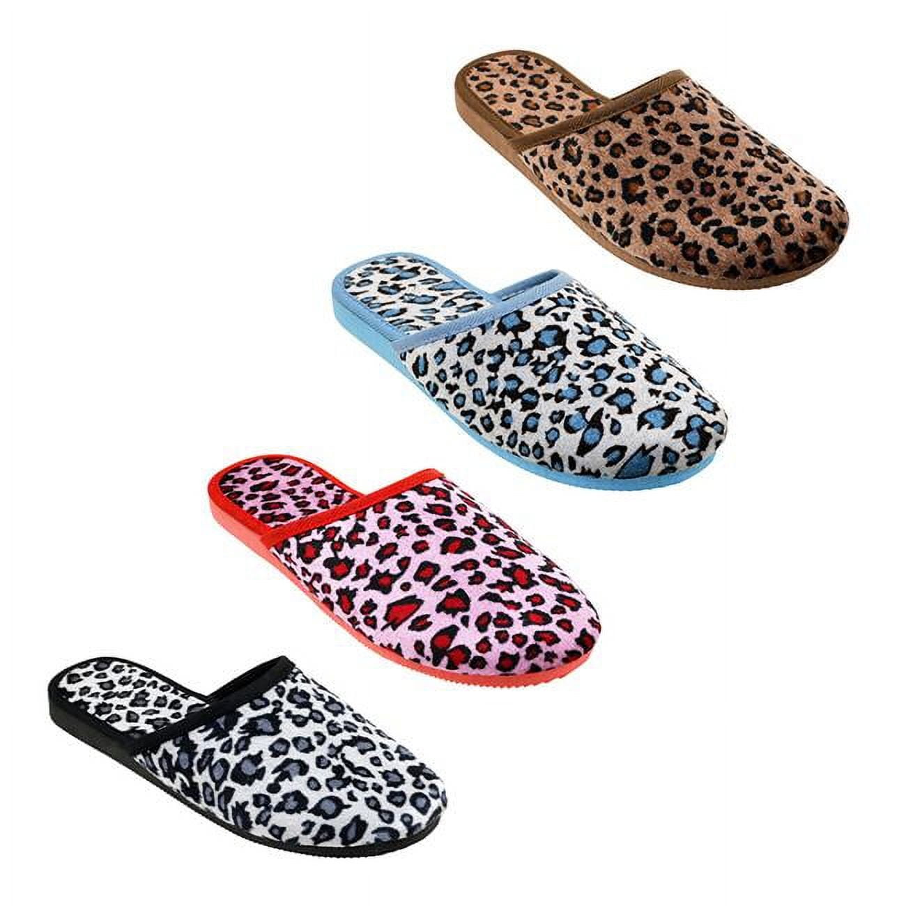 Picture of Babe 2362041 Womens Slippers with Leopard Print&#44; Slip On - Size 5-10 - Case of 48
