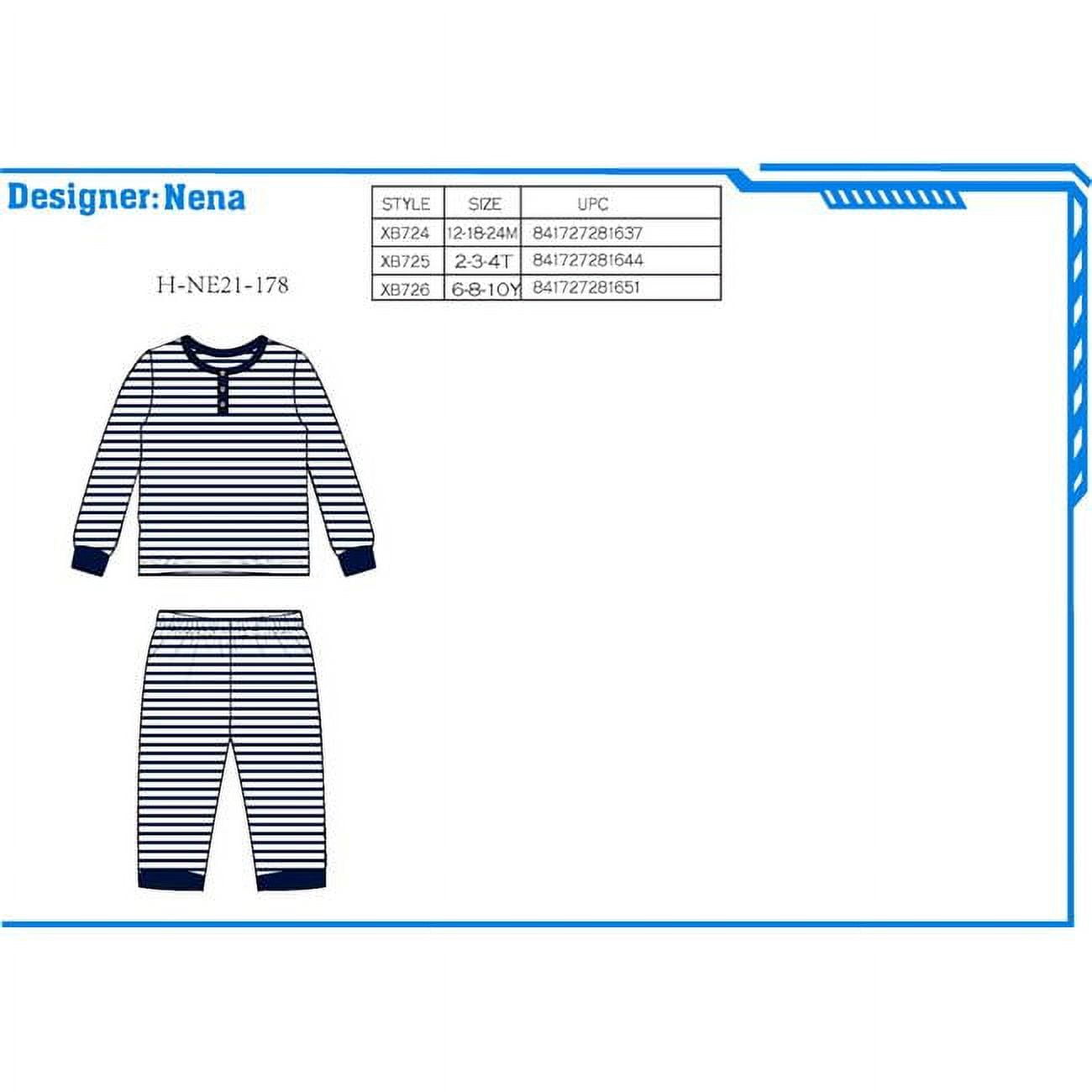 2363815 Baby Boys Long Sleeve Striped Pajamas, Navy - Size 12-24M - Case of 24 -  Sweet & Soft