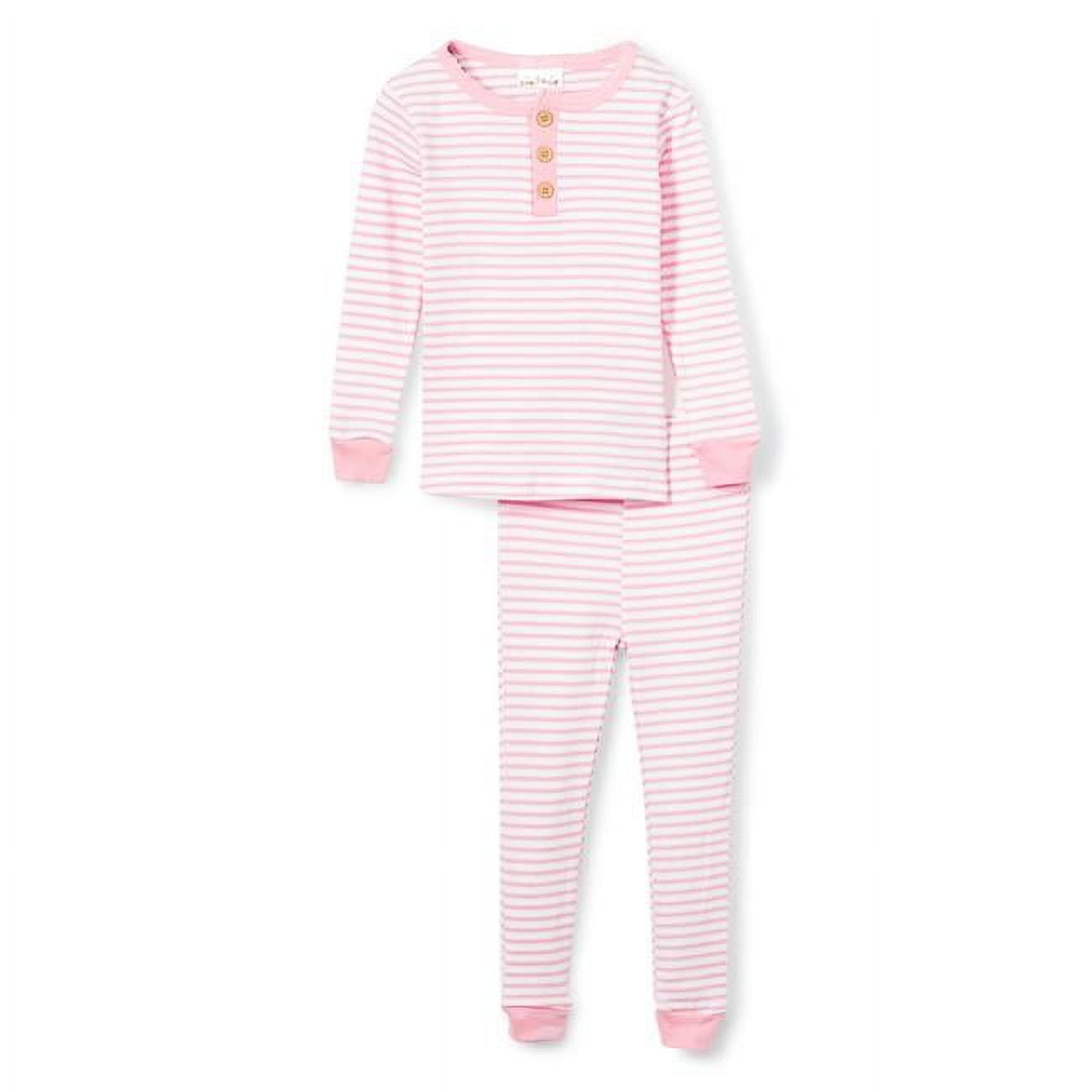 2363902 Baby Girls Long Sleeve Stripe Pajamas, Pink & White - Size 12-24M - Case of 24 -  Sweet & Soft