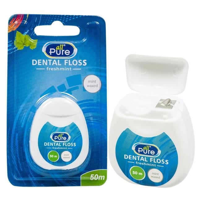 50m Waxed Dental Floss, Mint - Case of 48