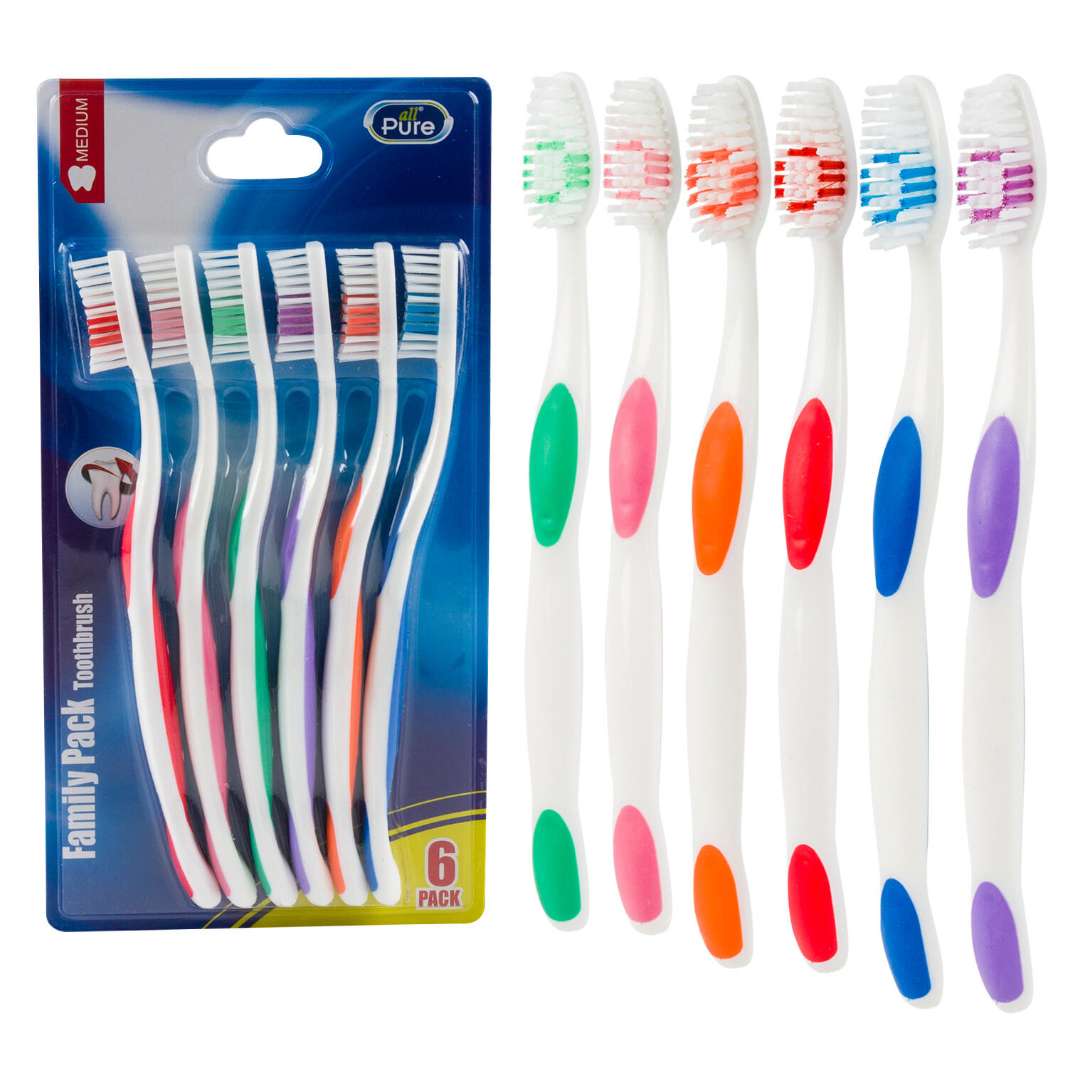2364300 Adult Toothbrushes - Assorted, 6 Pack case of 48