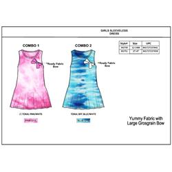 Picture of Sweet & Soft 2363829 Toddler Girls Knit Tie Dye Dresses&#44; Pink & Blue - Size 2T-4T - Case of 24