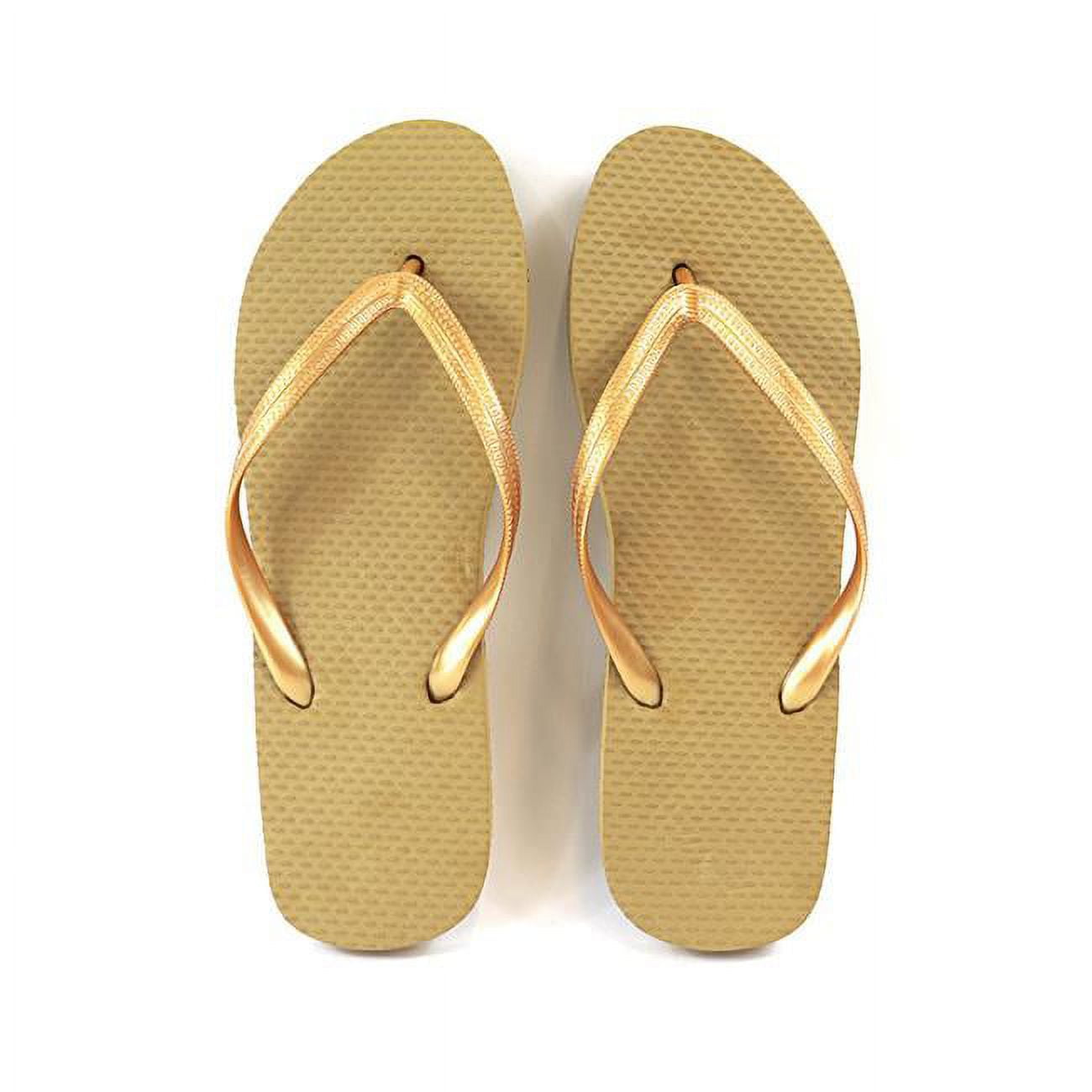 Picture of Big Box 2364258 Big Box of Womens Flip Flops&#44; Gold - Small&#44; Medium & Large - Pack of 50