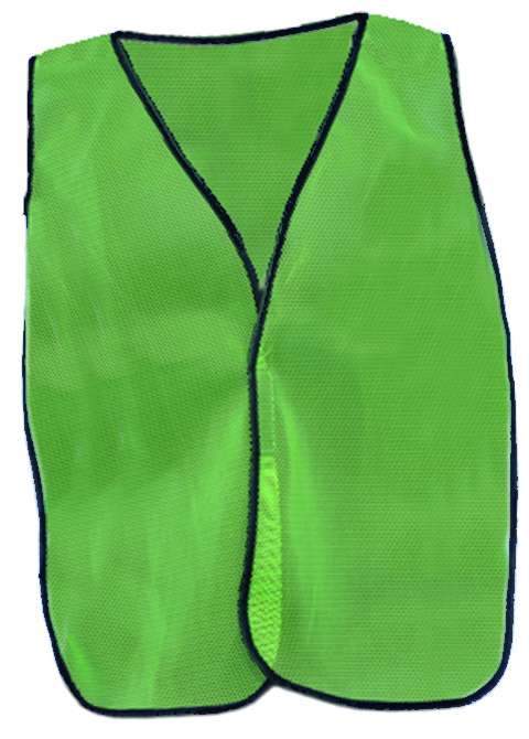 Mesh Safety Vests - Green, One Size case of 100