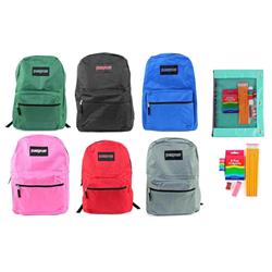 Picture of PureSport 2365751 17 in. Prefilled Classic PureSport Backpack & Elementary School Supply Kit&#44; Green - Case of 12