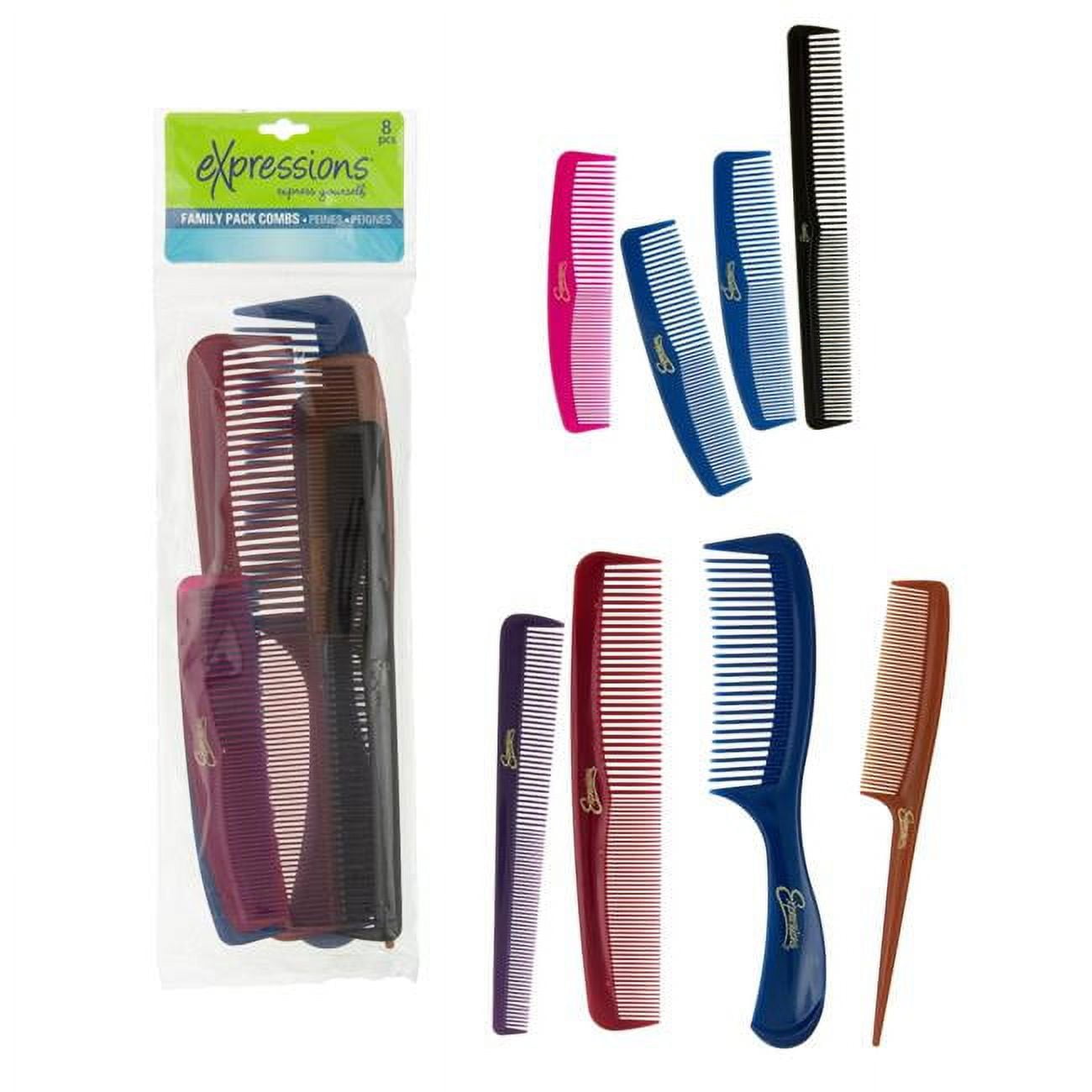 Picture of Expressions 2364738 Expressions Family Pack Of Combs&#44; Assorted Color - 8 Piece - Case of 48