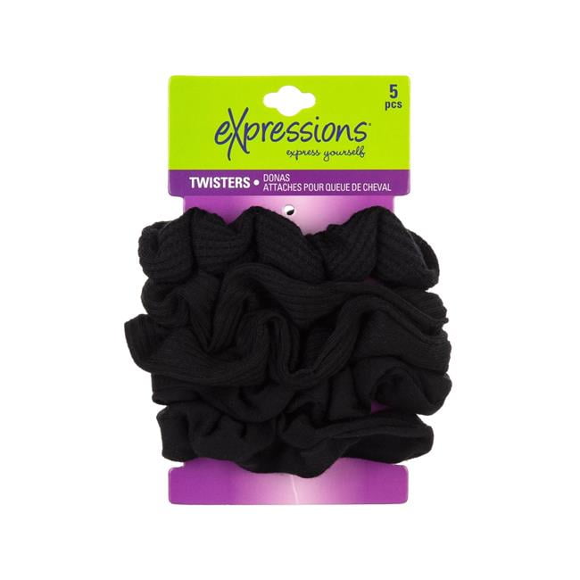 Picture of DDI 2364768 Terry Twister Scrunchies&#44; Black - 5 per Pack - Case of 48