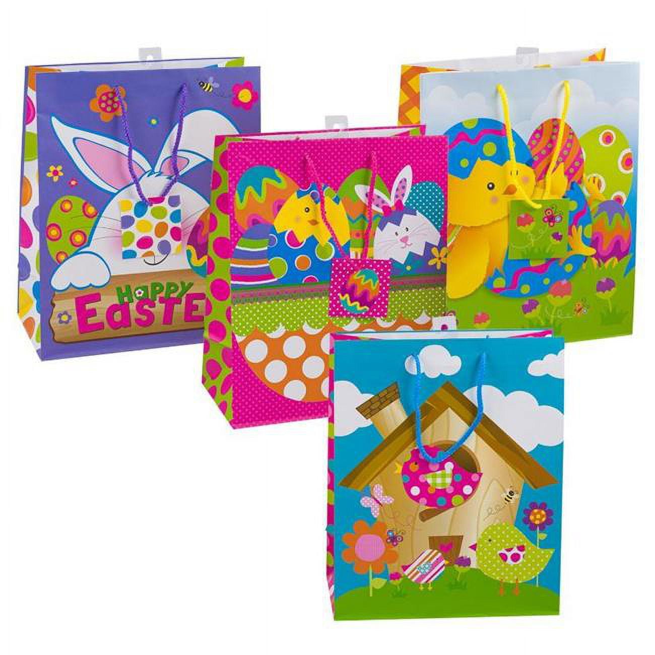 Picture of DDI 2368093 13 in. Easter Gift Bags&#44; 4 Bright Color - Case of 48