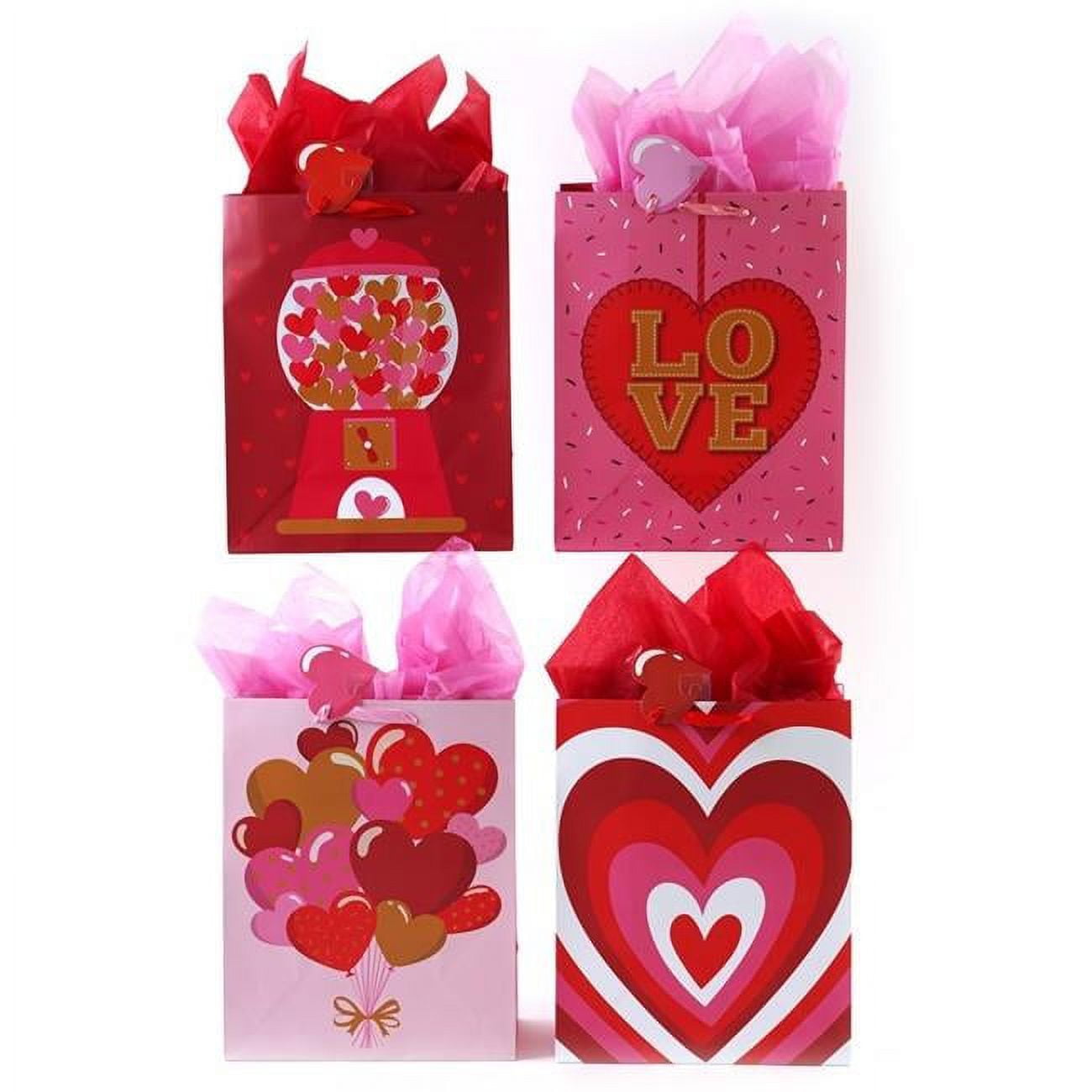 Picture of DDI 2368120 4 Design Happy Hearts Valentine Gift Bags&#44; Large - Case of 120