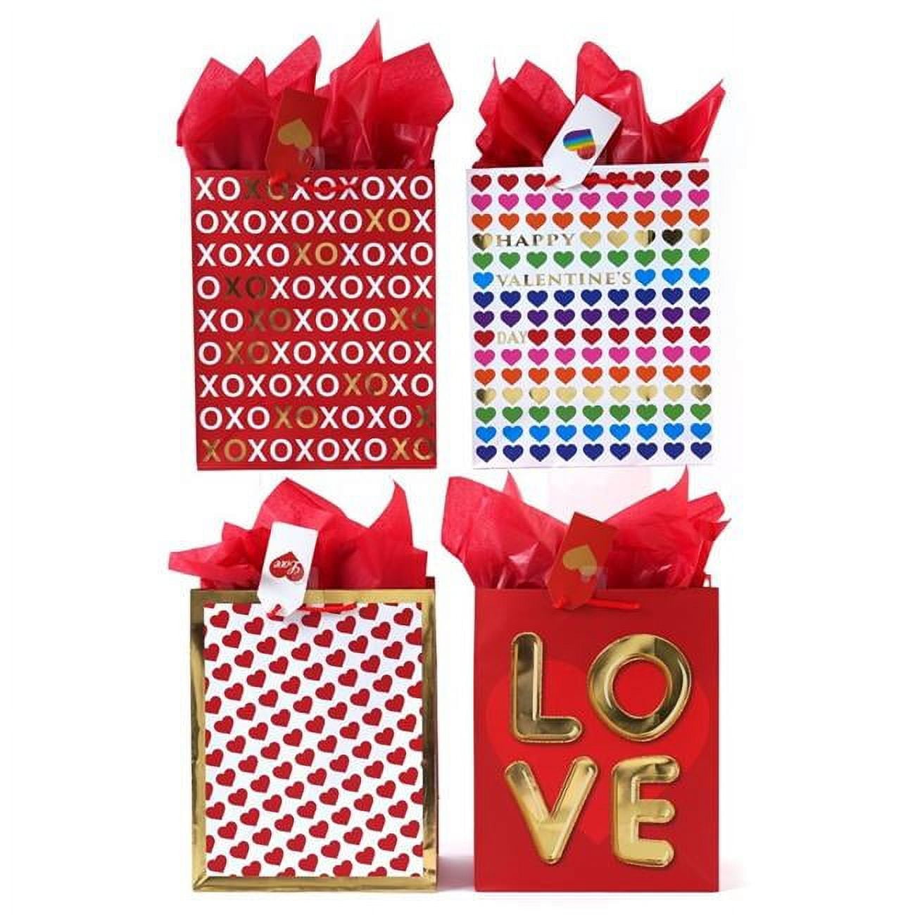 Picture of DDI 2368124 4 Design Hot Stamp Valentine Gift Bags&#44; Large - Case of 120
