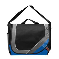 Picture of DDI 2364508 14 x 12 x 3.5 in. Messenger Bag with iPod Port & Mesh Side Pocket&#44; Black & Royal - Case of 24