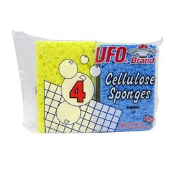 2366352 Cellulose Irregulars Sponges, Yellow & Blue - 4 per Pack - Pack of 72