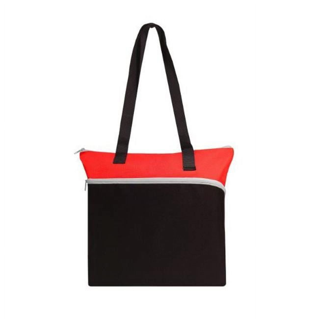 Picture of DDI 2365548 16.5 in. Top Zipper Tote&#44; Black with Red - Pack of 50