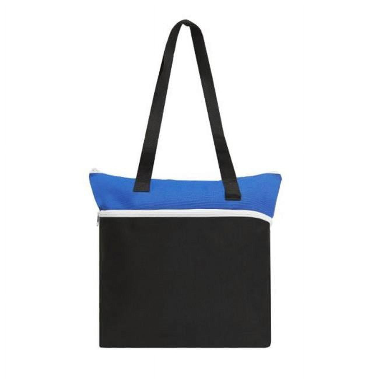 Picture of DDI 2365549 16.5 in. Top Zipper Tote&#44; Black with Royal Blue - Pack of 50