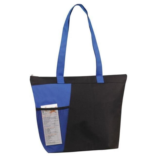 Picture of DDI 2365551 Zipper Bottle Totes&#44; Black & Blue - Pack of 50
