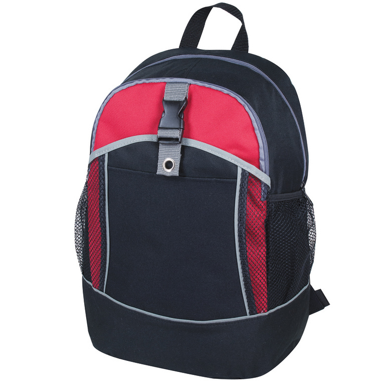 2365186 17 Classic Backpacks - Black/Red, Side Mesh Pockets case of 24