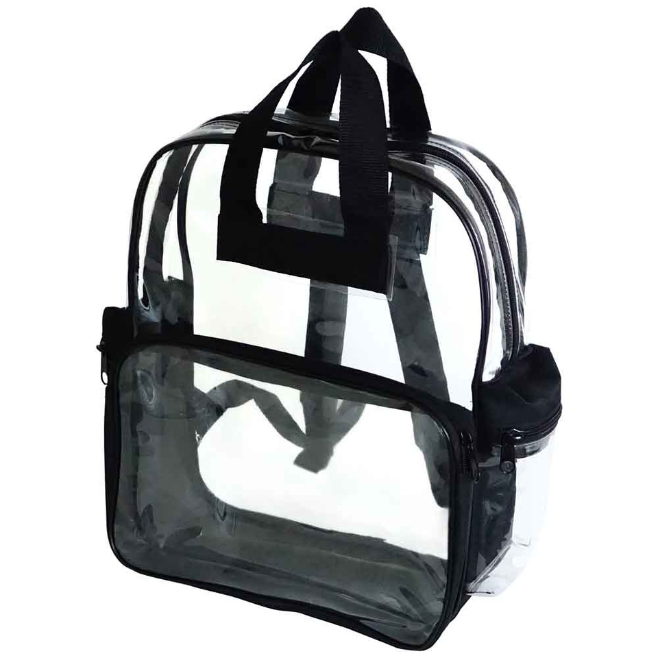 15 Clear Backpacks - Black Trim case of 24