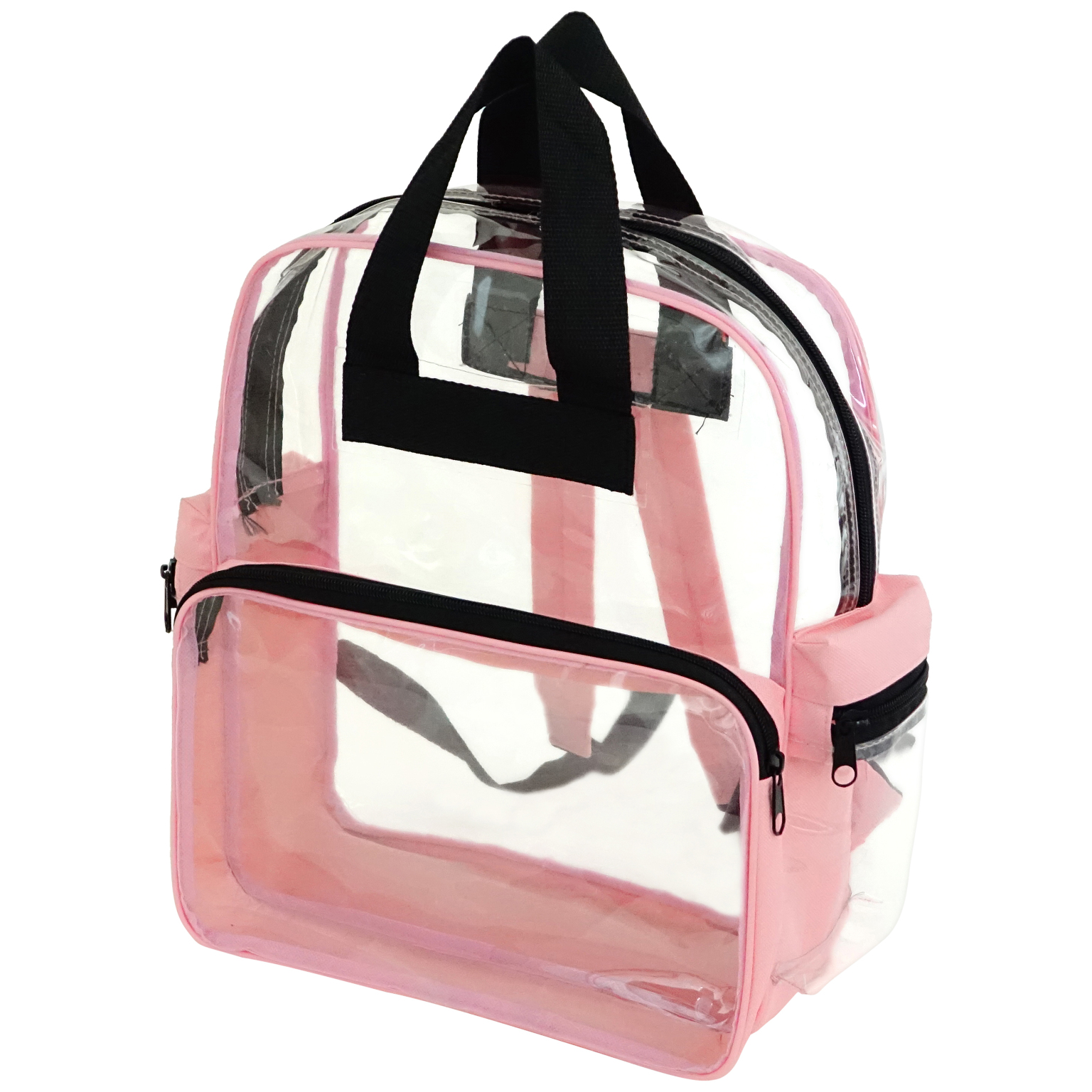 15 Clear Backpacks - Pink Trim case of 24