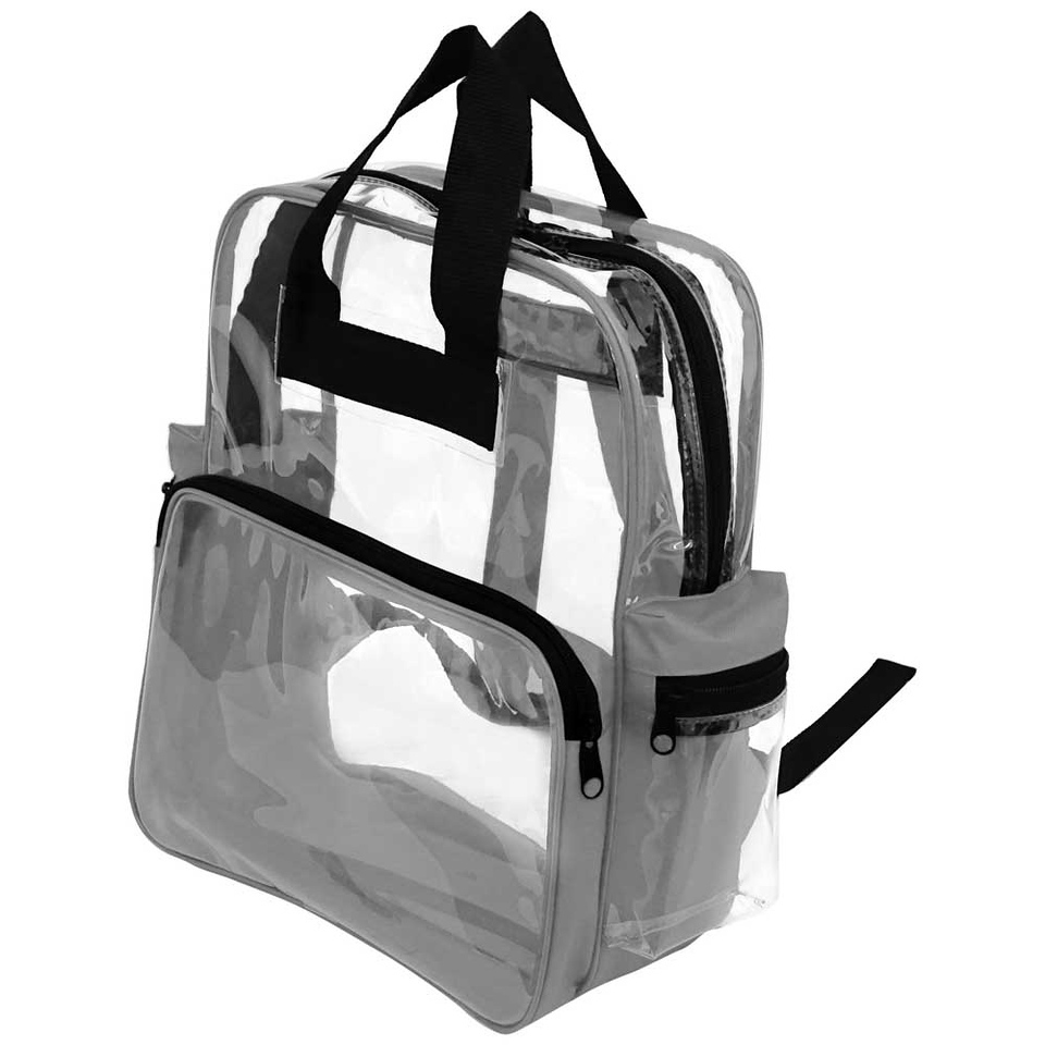 15 Clear Backpacks - Gray Trim case of 24