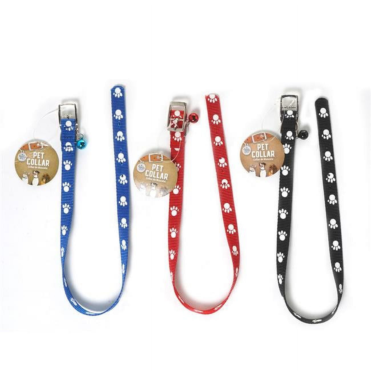 Picture of DDI 2332299 Paw Print Dog Collars&#44; Assorted Color - Case of 144