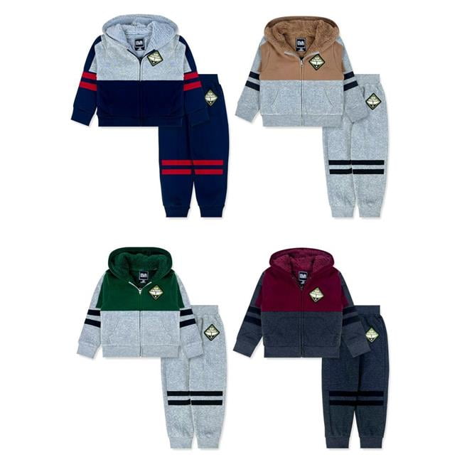 Picture of DDI 2373385 Toddler Boys Sherpa-Lined Sets&#44; 4 Color Combos - Size 2T-4T - 2 Piece - Case of 24