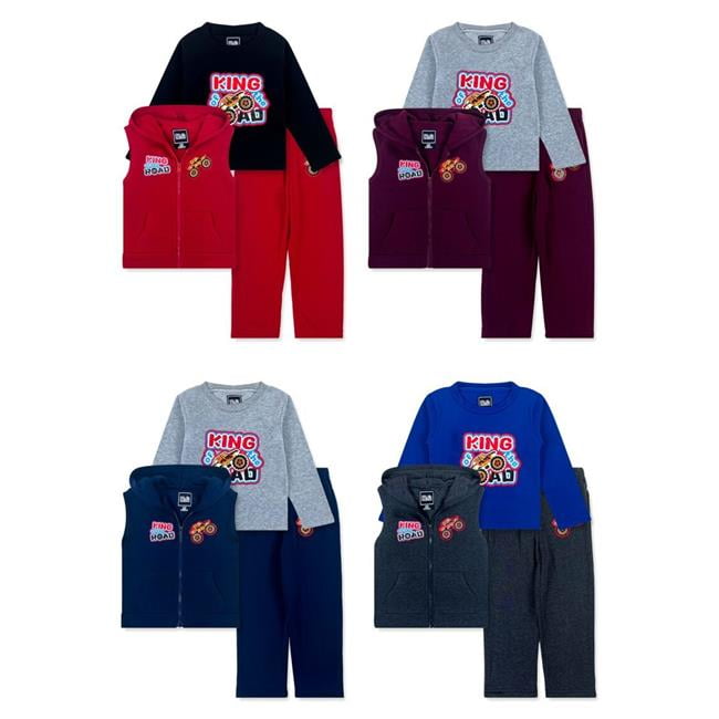 Picture of DDI 2373412 Toddler Boys King of the Road Fleece Sets&#44; 4 Color Combos - Size 2T-4T - 3 Piece - Case of 24