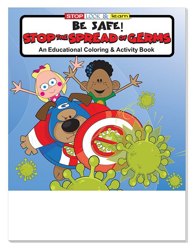 Stop Germ Spread Educational Coloring Books - 16 Pages, Ages 3-9 case of 125