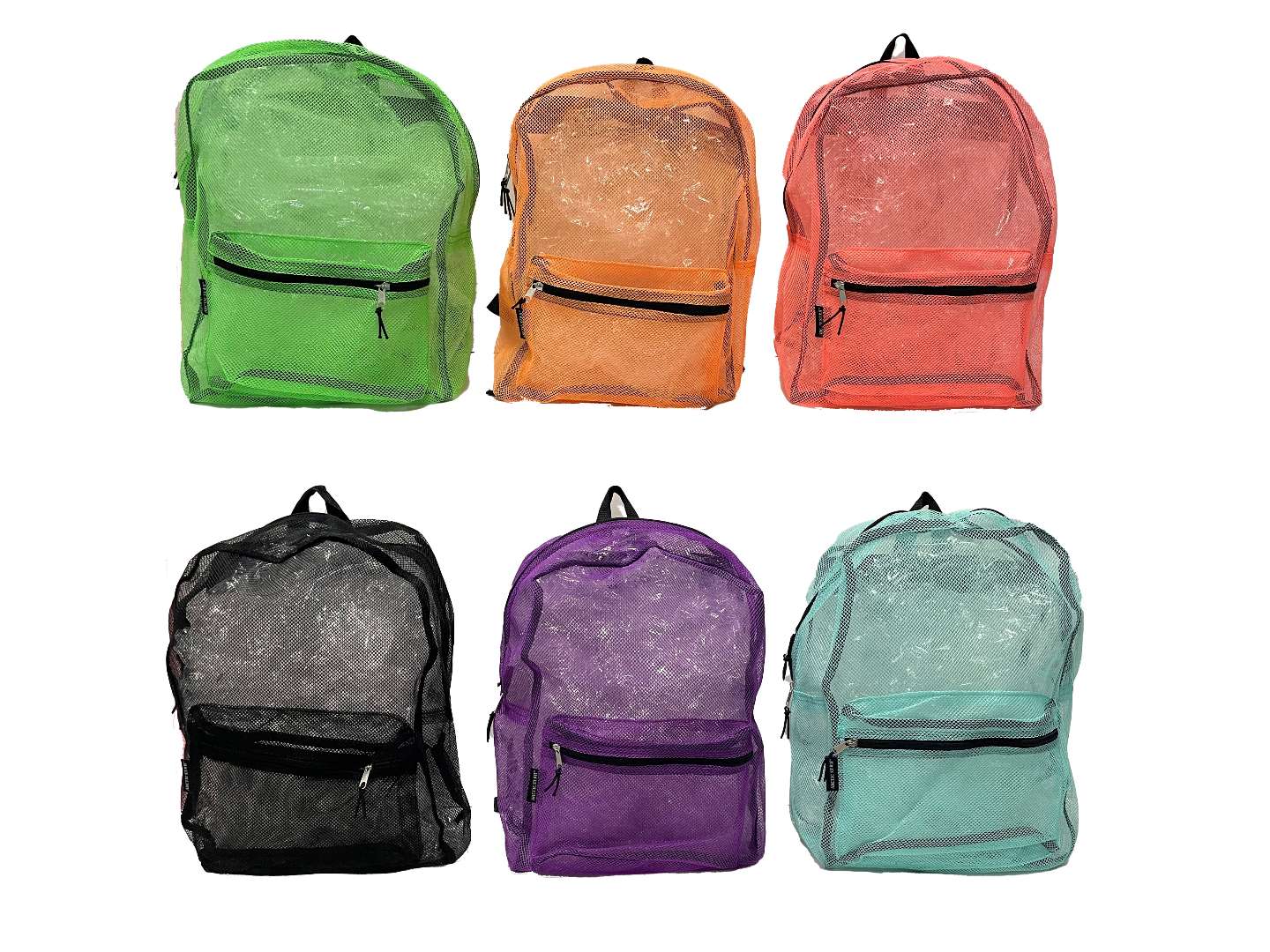 17 Mesh Backpacks - 6 Neon Colors case of 24