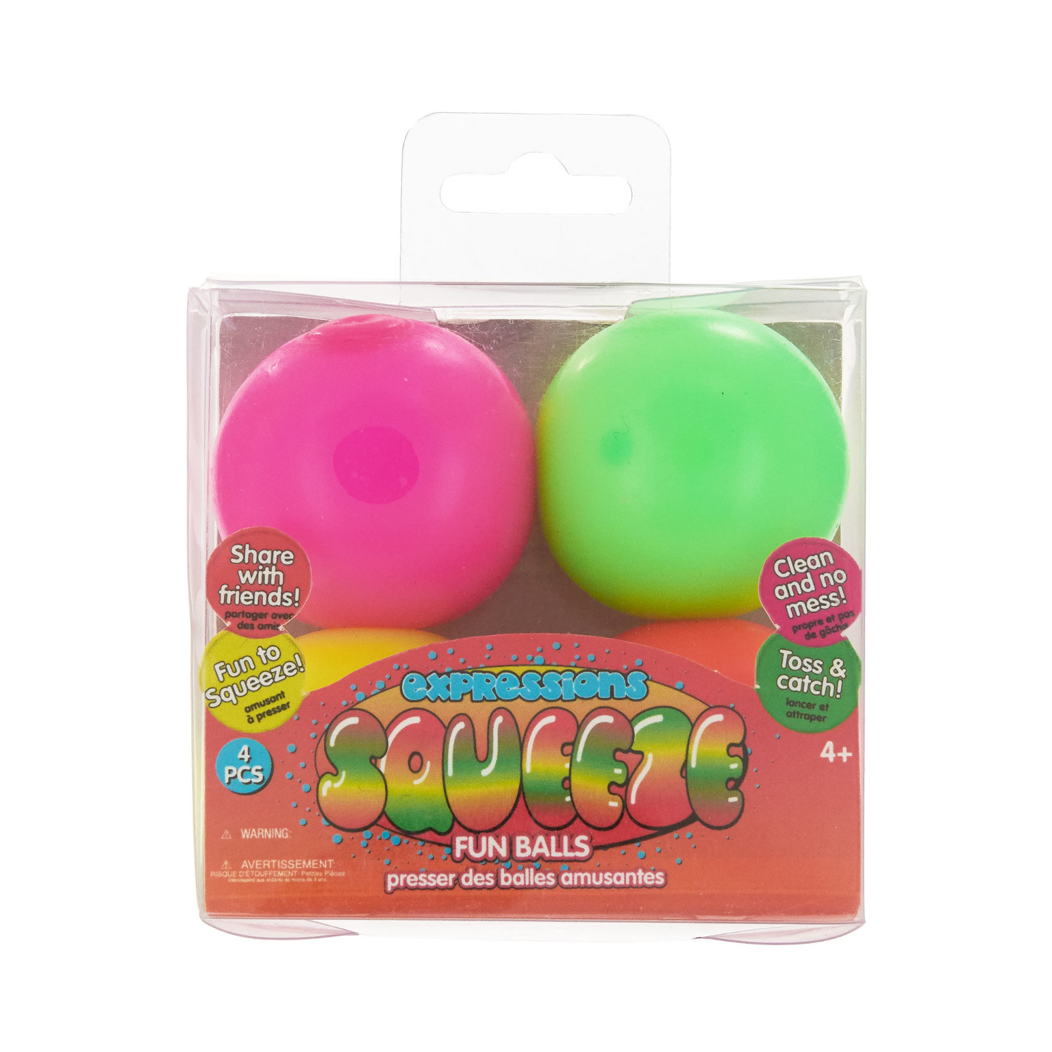 Squeeze Sensory Balls - 4 Pack, Neon case of 48