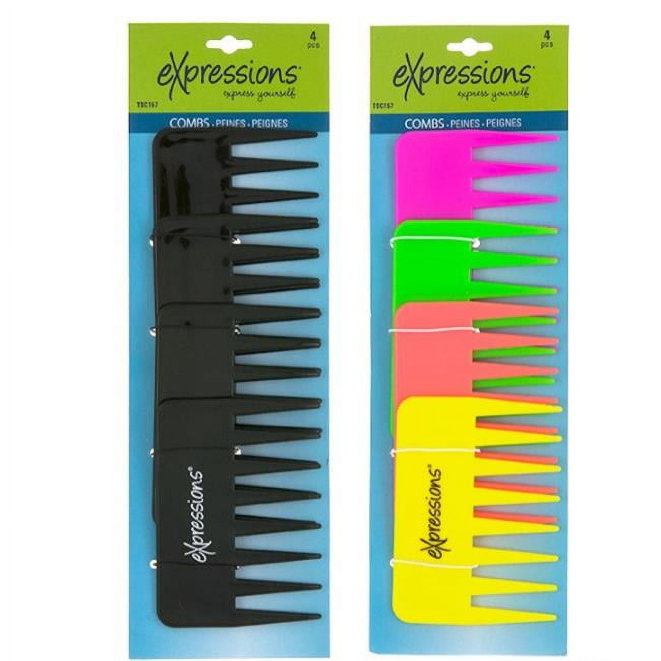 Picture of DDI 2364763 Wide-Tooth Combs&#44; Neon & Black - 4 per Pack - Pack of 48