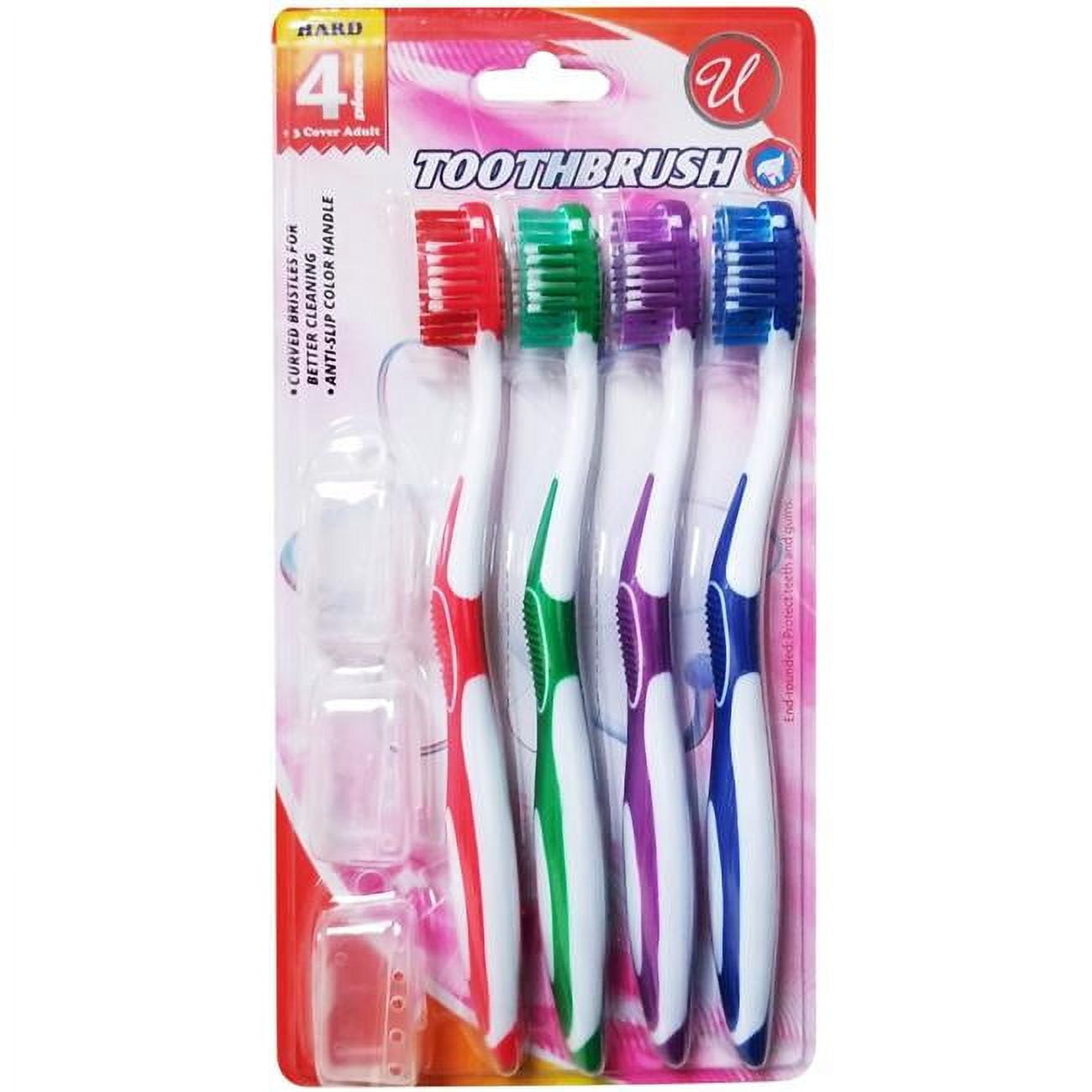 Picture of DDI 2362730 Hard Bristles Cap Covers Toothbrushes - 4 per Pack - Pack of 48