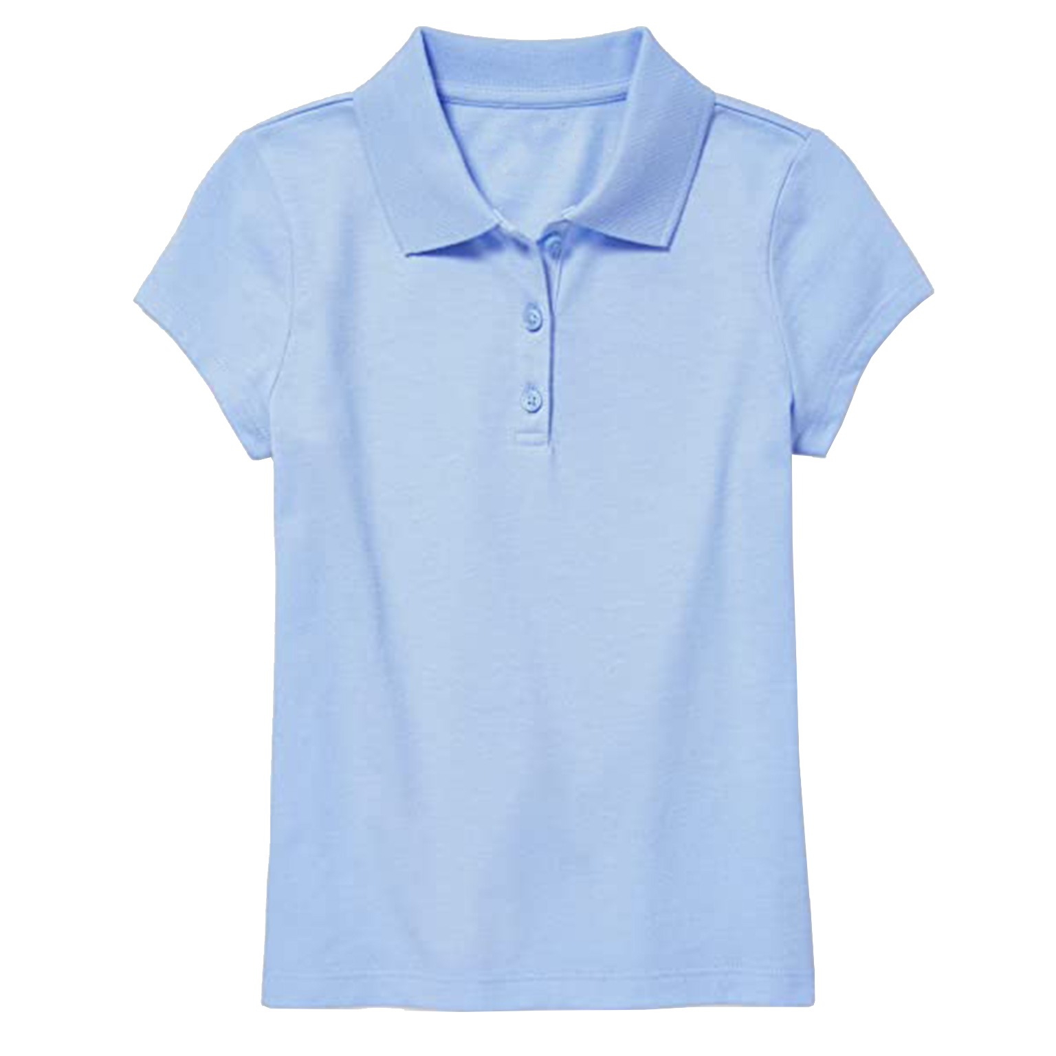Girls' Uniform Polos - Light Blue, Medium, Short Sleeve case of 24