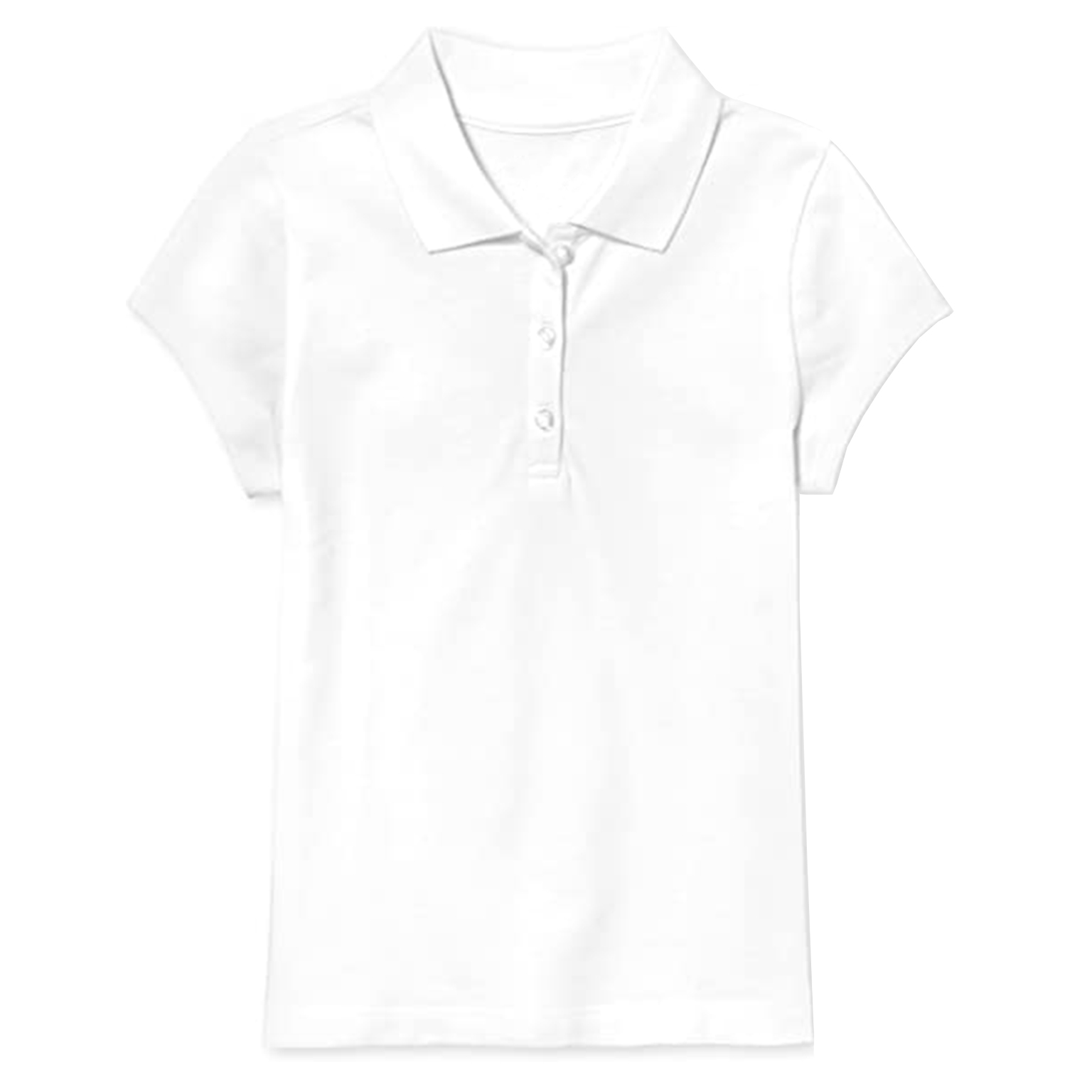 Girls' Uniform Polos - White, Medium, Short Sleeve case of 24