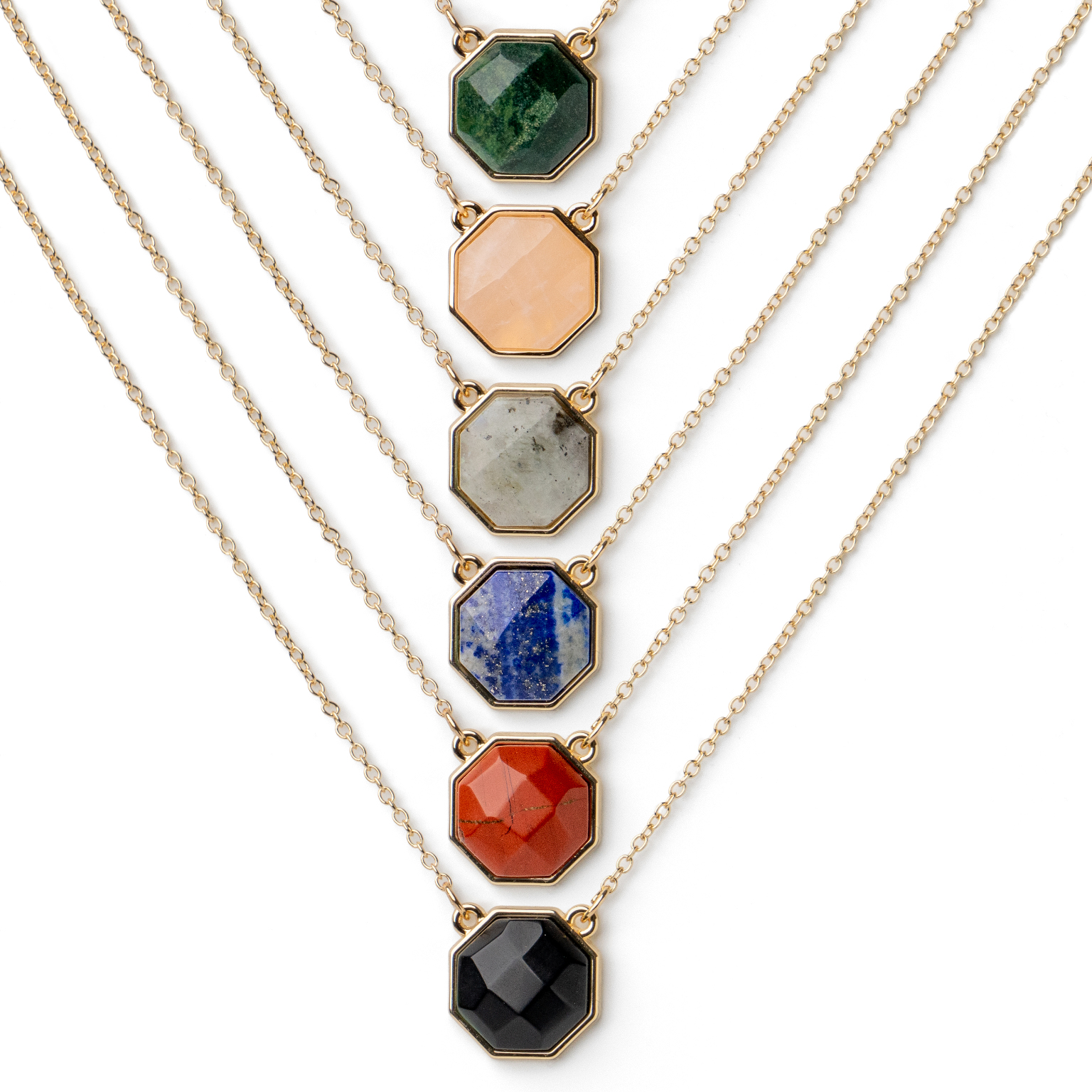 Terra Stone Intentions Pendants - 16 Chain, 6 Stones case of 24