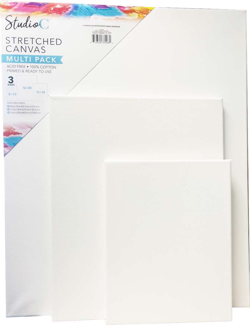 Stretched Canvas Multi-Pack - 3 Sizes case of 12