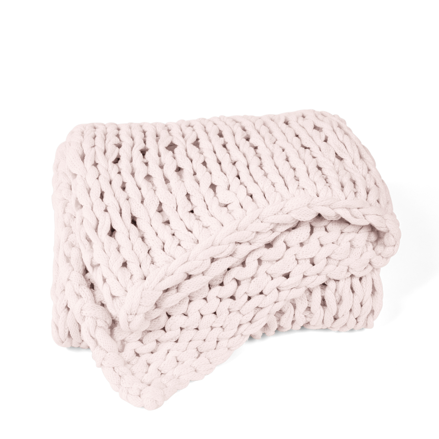 Chunky Knit Throw Blanket - Blush, Acrylic, 47 x 59 case of 4
