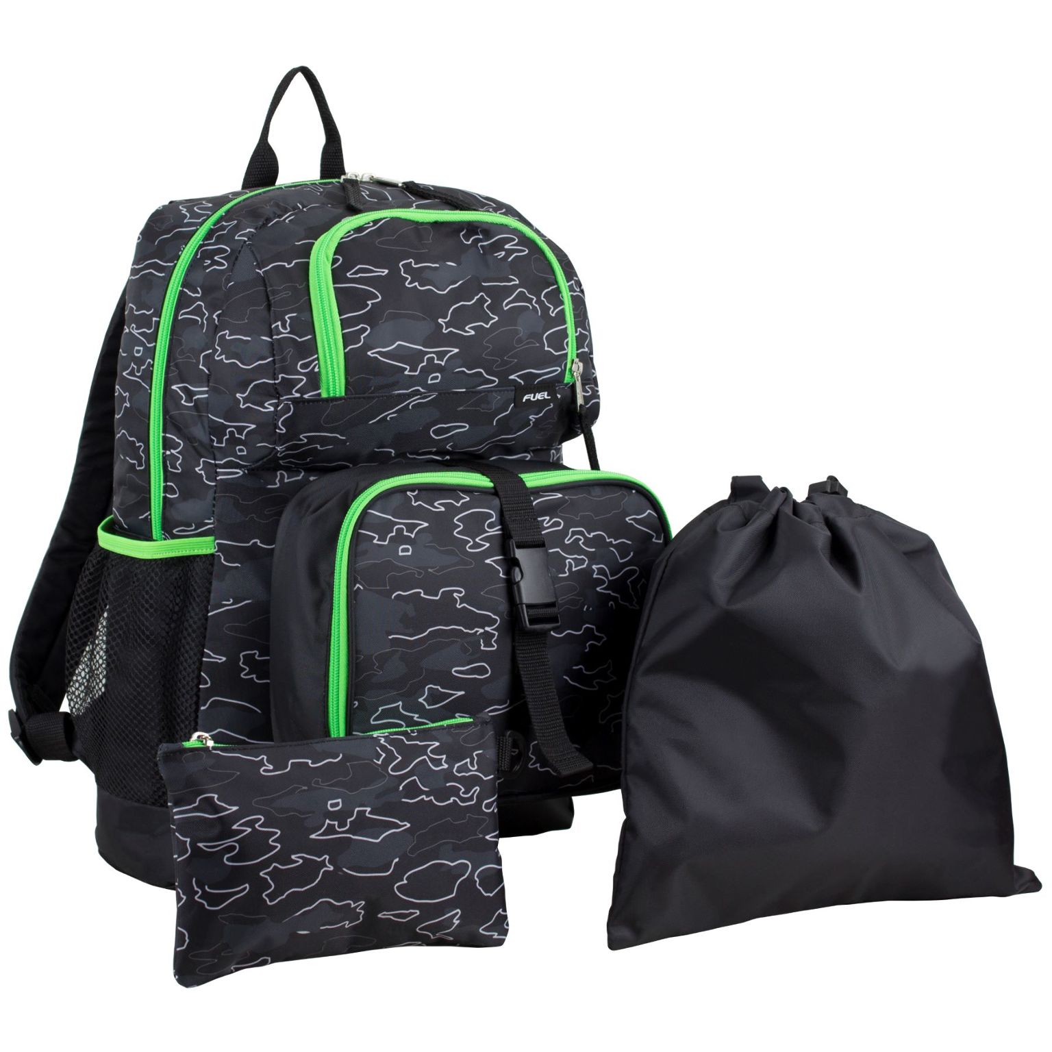 18 Backpack Combo Sets - 4 Pieces, Green/Black case of 6