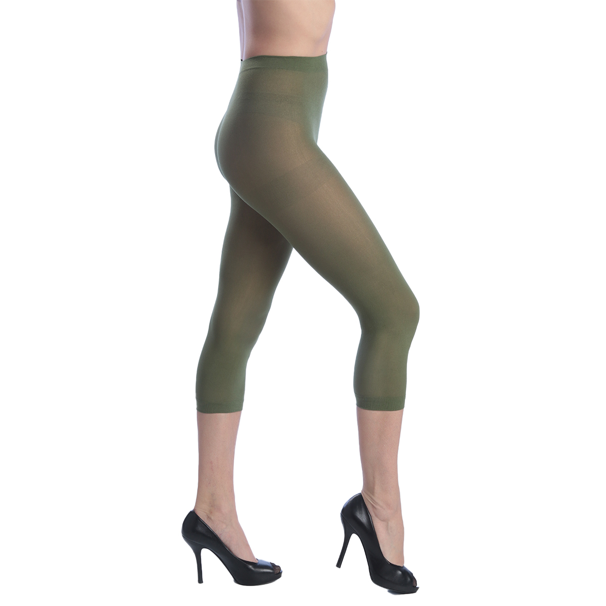 Picture of DDI 2372585 Women Opaque Footless Capri Tights&#44; Olive - One Size Fits Most - Pack of 120