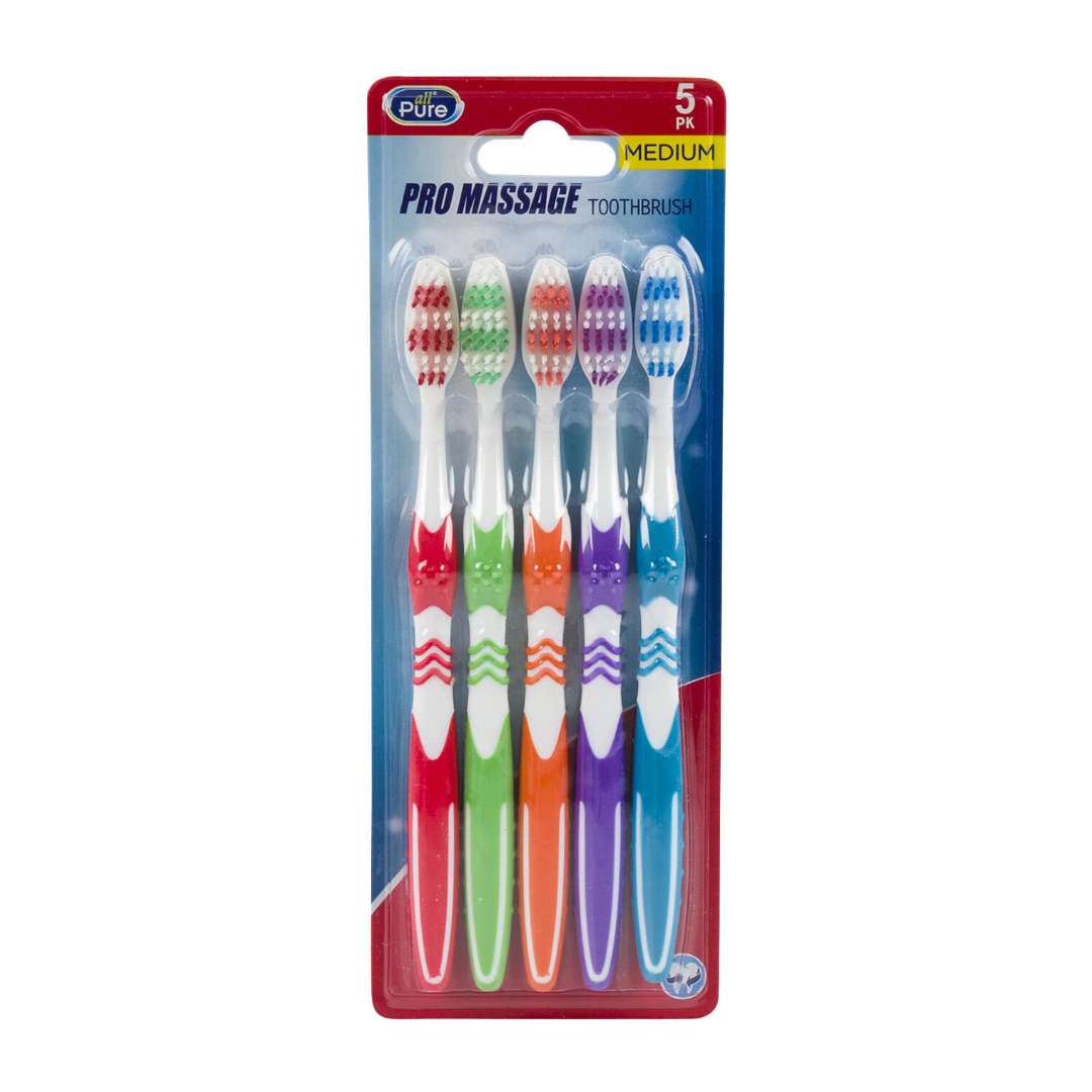 2375573 Pro Massage Toothbrushes - Assorted, 5 Pack case of 48