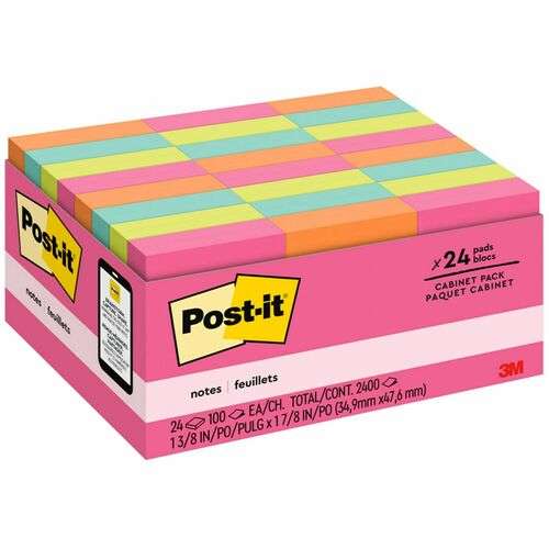DDI 2375110 Sticky Notes - Assorted, 100 Sheets, 24 Pack case of 18