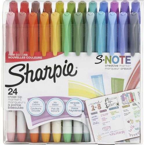 DDI 2375101 Sharpie S-Note Creative Markers - Assorted, 24 Pack case of 3