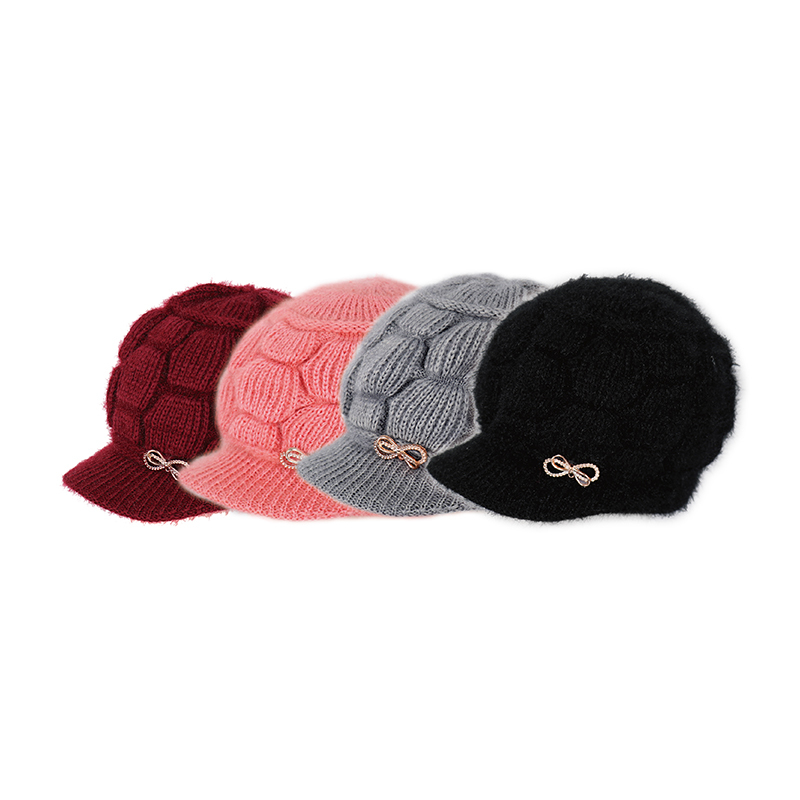 Picture of DDI 2373367 Women Sparkle Bow Knit Billed Caps&#44; 4 Assorted Color - Pack of 72