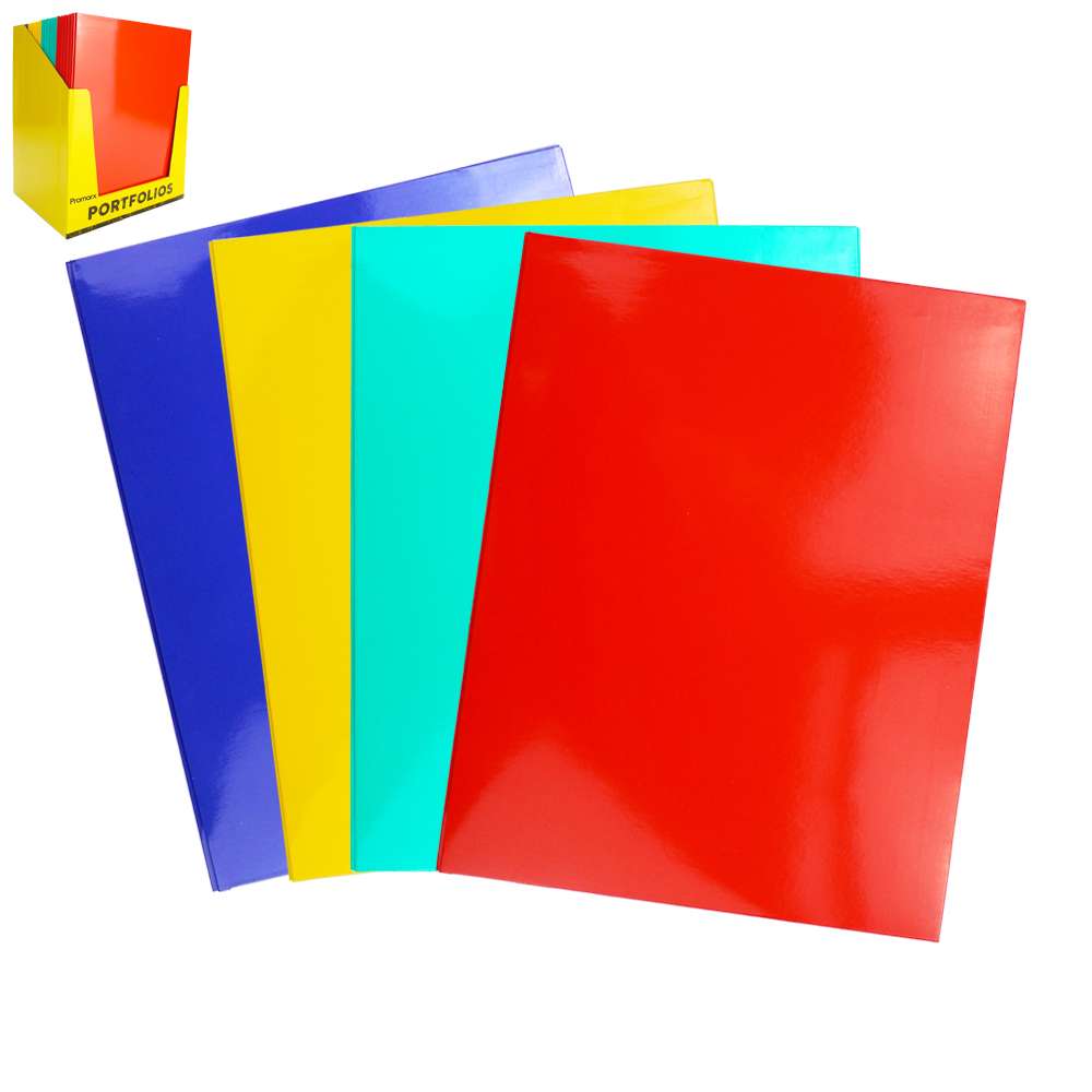 DDI 2375556 Glossy 2-Pocket Folders - Assorted, 3 Prongs case of 48