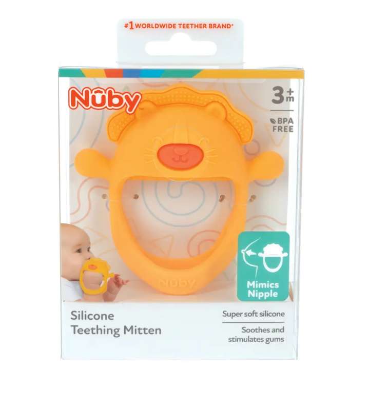 2376647 3 Plus Months Silicone Wrist Lion Teething Mittens - Case of 48