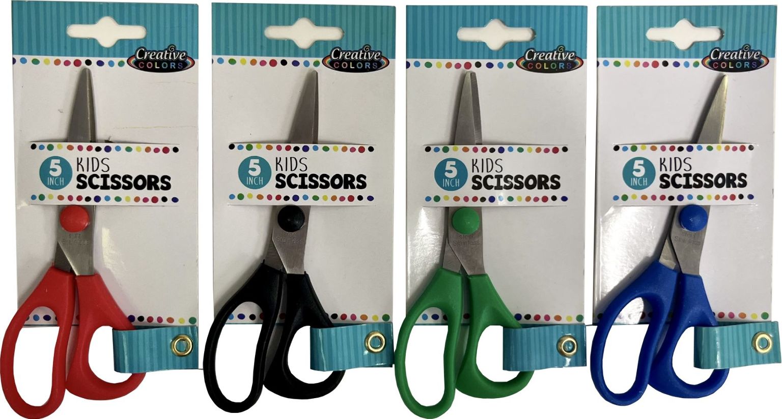 DDI 2371490 5 Pointed Scissors - 4 Colors, Individually Packaged case of 48