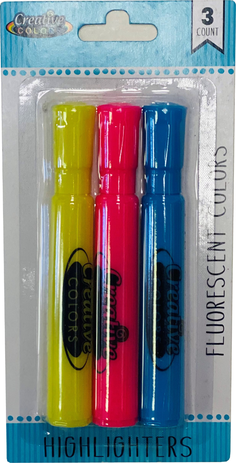 DDI 2371499 Highlighters - Chisel Tip, 3 Fluorescent Colors case of 48