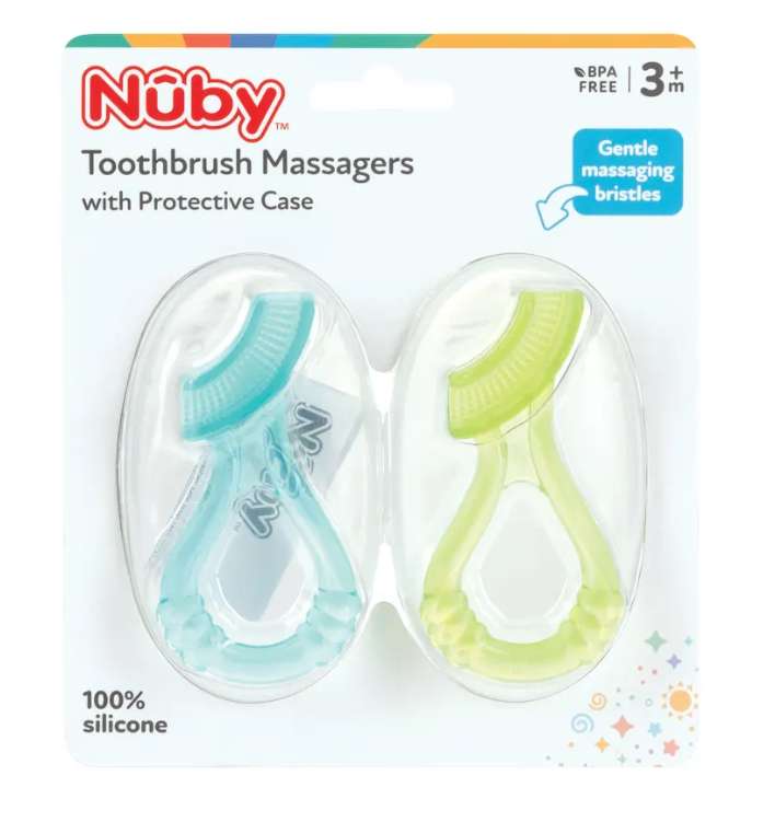 Picture of Nuby 2376642 Toothbrush Massagers - 3 Month Plus - 2 Per Pack - Case of 24
